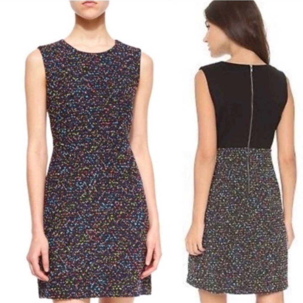 Diane Von Furstenberg Multi-colored Nubby Tweed Sheath‎ Dress Women's Size 8